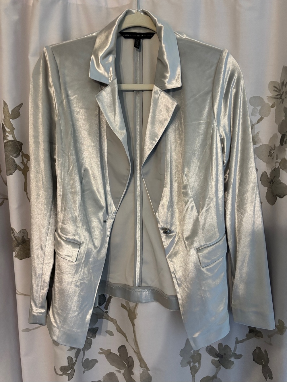 NWOT WHBM Blazer Lush Velvet Silver - XS